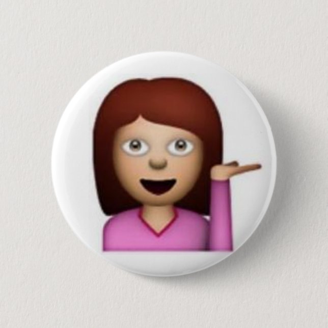 Emoji Girl 6 Cm Round Badge (Front)
