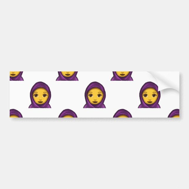 emoji hajib bumper sticker (Front)