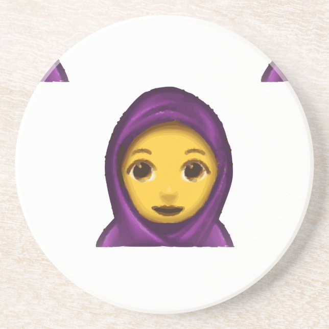 emoji hajib coaster (Front)
