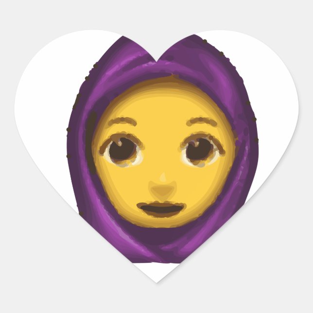 emoji hajib heart sticker (Front)