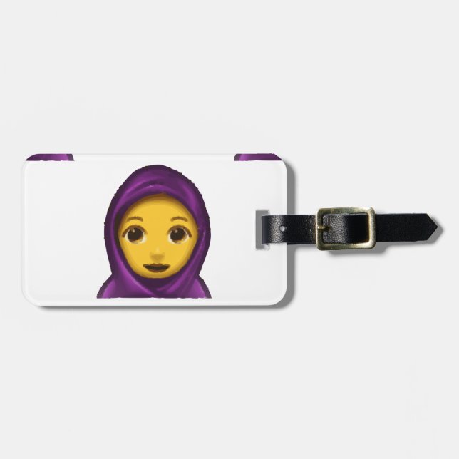 emoji hajib luggage tag (Front Horizontal)