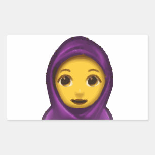 emoji hajib rectangular sticker