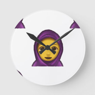 emoji hajib round clock