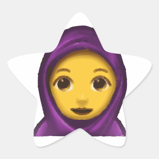 emoji hajib star sticker (Front)