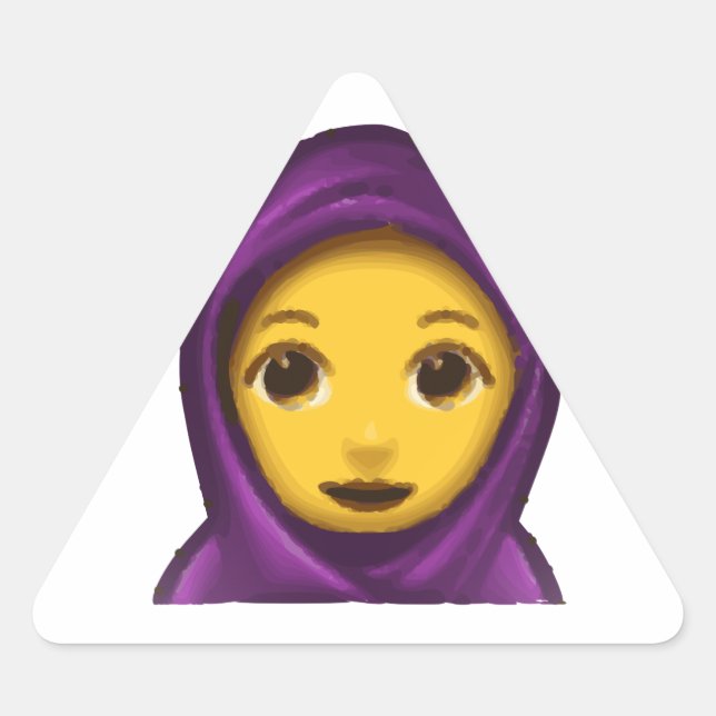 emoji hajib triangle sticker (Front)