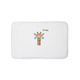 emoji happy crying giraffe face   bath mat