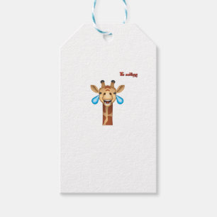 emoji happy crying giraffe face   gift tags