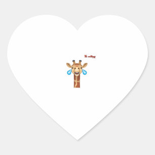 emoji happy crying giraffe face   heart sticker