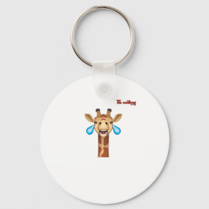 emoji happy crying giraffe face key ring