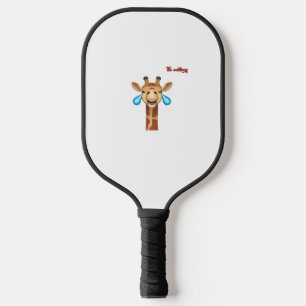 emoji happy crying giraffe face pickleball paddle