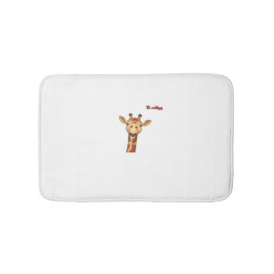 emoji happy enthusiastic giraffe face bath mat