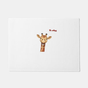 emoji happy enthusiastic giraffe face doormat