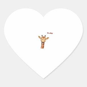 emoji happy enthusiastic giraffe face  heart sticker