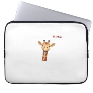 emoji happy enthusiastic giraffe face laptop sleeve