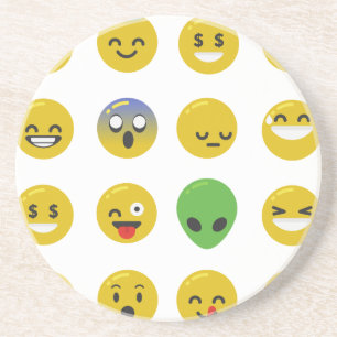 Emoji happy face coaster