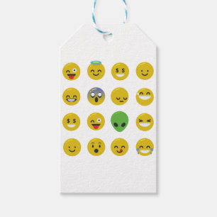 Emoji happy face gift tags