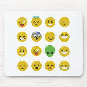 Emoji happy face mouse mat