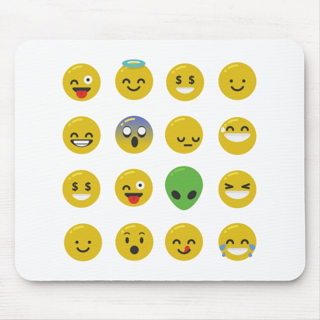 Emoji happy face mouse mat (Front)