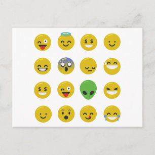 Emoji happy face postcard