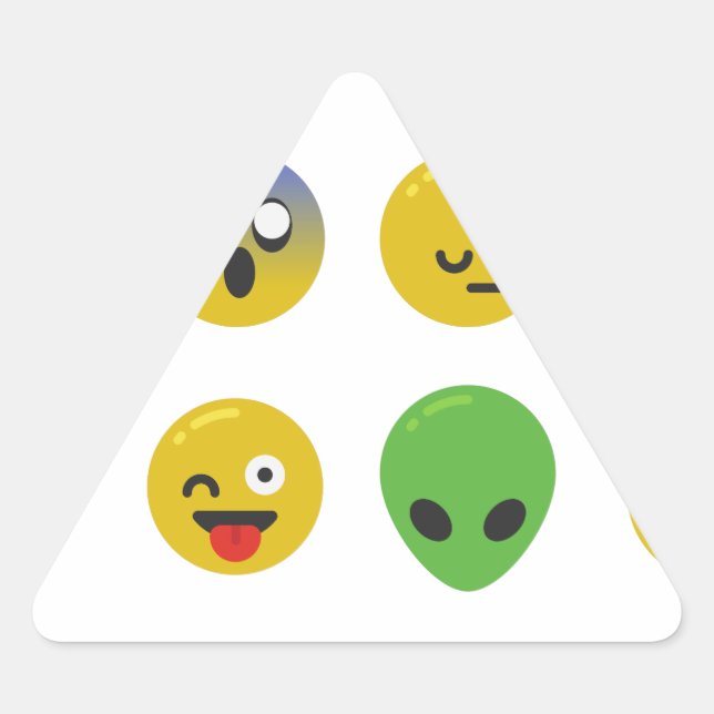 Emoji happy face triangle sticker (Front)