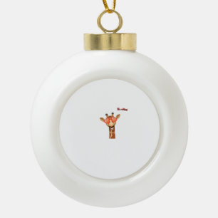 emoji happy love eyes giraffe face ceramic ball christmas ornament