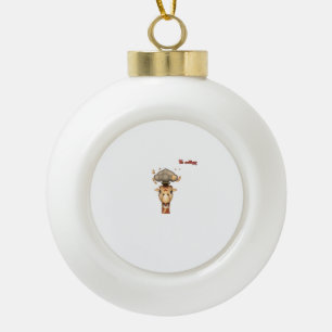 emoji head exploding giraffe face ceramic ball christmas ornament