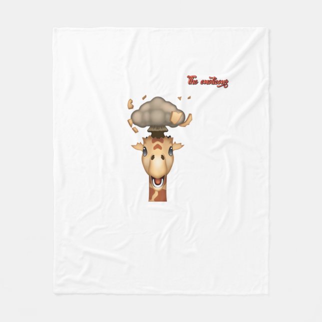 emoji head exploding giraffe face   fleece blanket (Front)