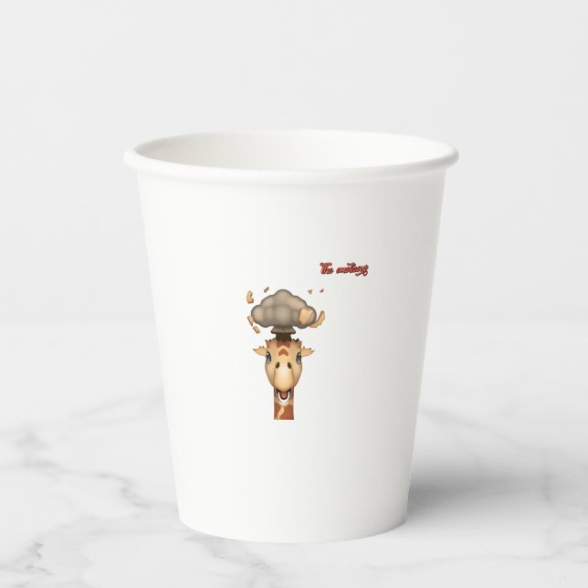 emoji head exploding giraffe face   paper cups (Front)