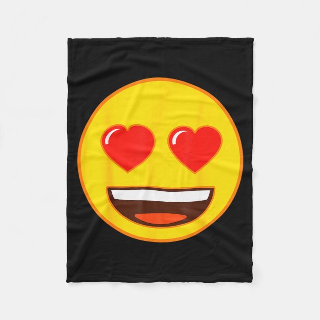 Emoji Heart Eyes Yellow Smile Face  Fleece Blanket (Front)