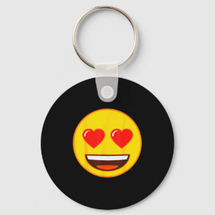 Emoji Heart Eyes Yellow Smile Face  Key Ring
