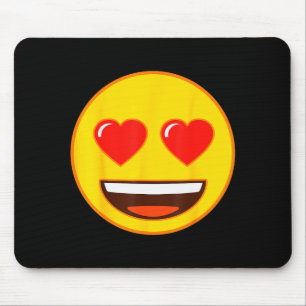 Emoji Heart Eyes Yellow Smile Face Mouse Mat