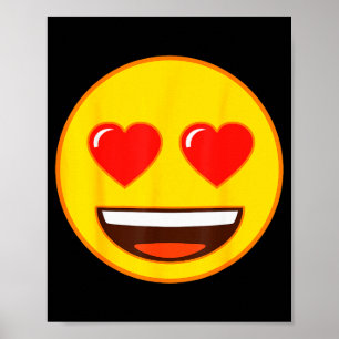 Emoji Heart Eyes Yellow Smile Face  Poster