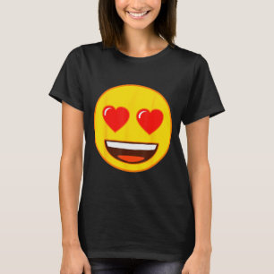 Emoji Heart Eyes Yellow Smile Face  T-Shirt