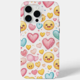 Emoji Hearts iPhone 15 Pro Max Case
