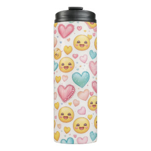 Emoji Hearts Vibes Thermal Tumbler