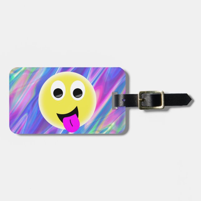 emoji hologram luggage tag (Front Horizontal)