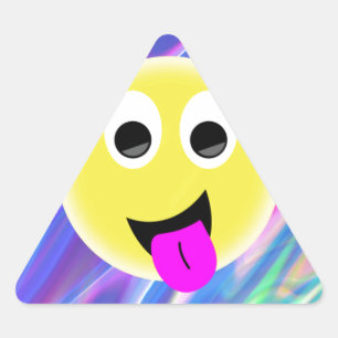 emoji hologram triangle sticker