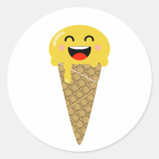 Emoji Ice-cream Happy Sticker