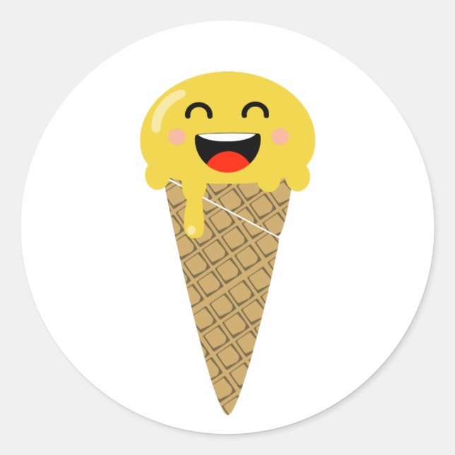 Emoji Ice-cream Happy Sticker (Front)