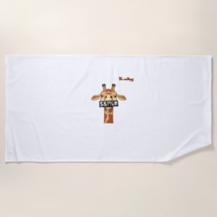 emoji insulting angry giraffe face  beach towel