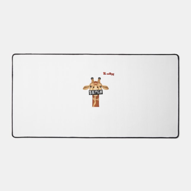 emoji insulting angry giraffe face  desk mat (Front)