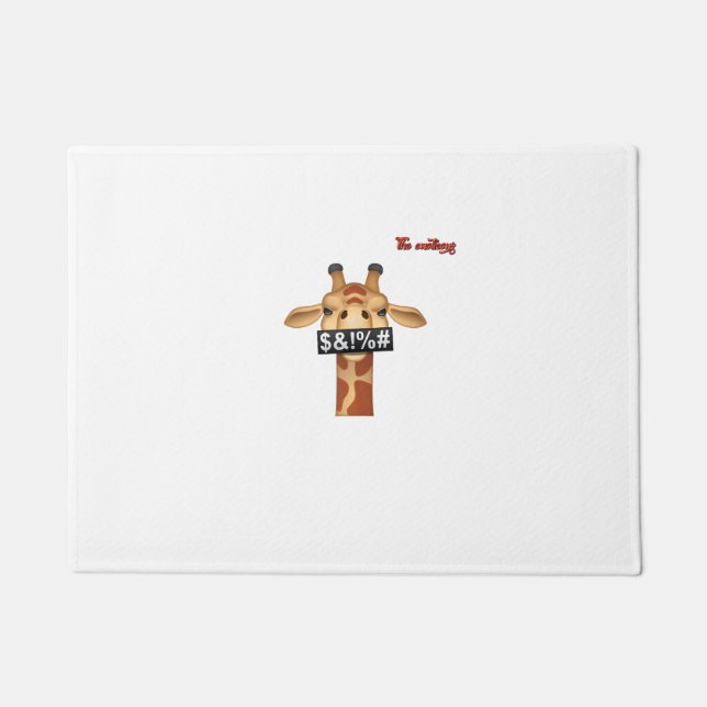 emoji insulting angry giraffe face  doormat (Front)