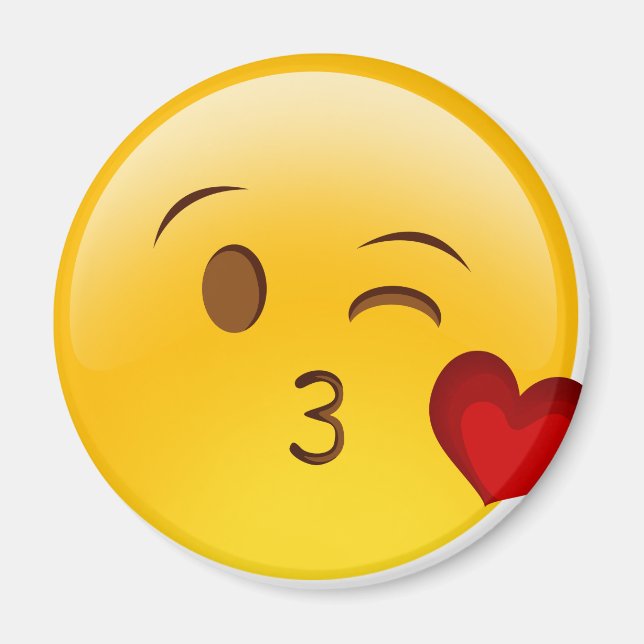 emoji-kiss-face magnet (Front)