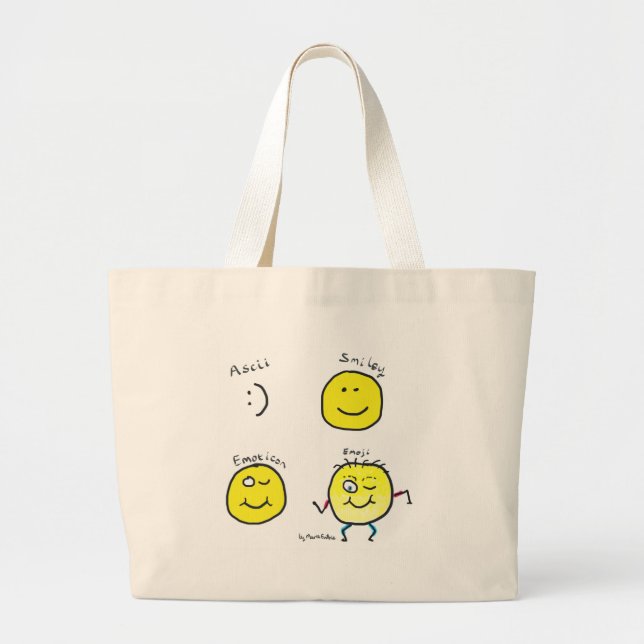 Emoji Large Tote Bag (Front)