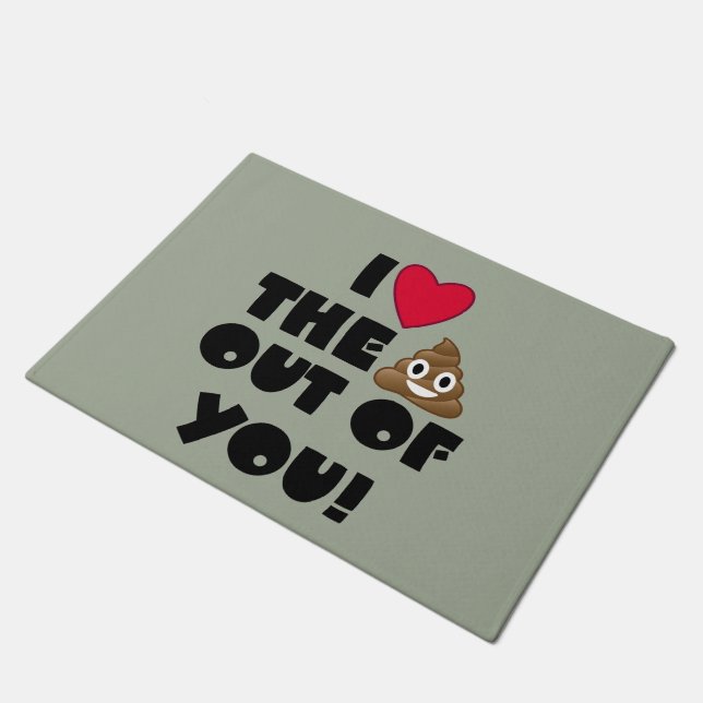 Emoji Love You Doormat (Angled)