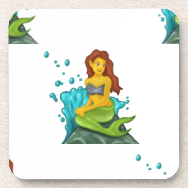 emoji mermaid coaster (Front)