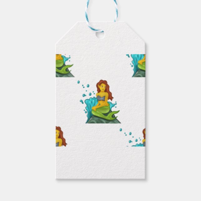 emoji mermaid gift tags (Front)
