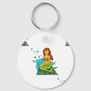 emoji mermaid key ring