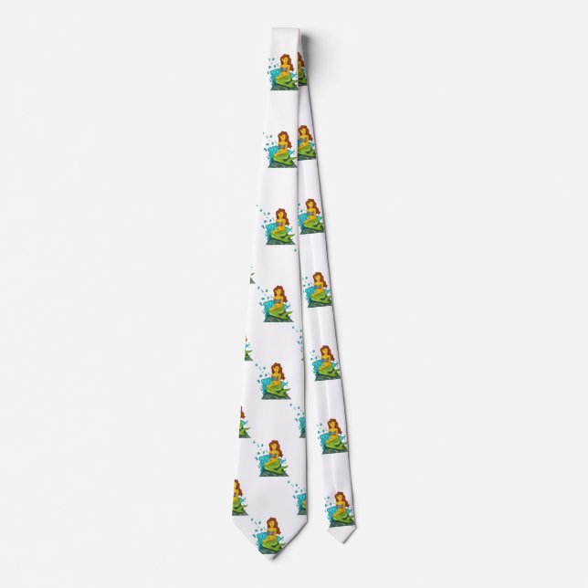 emoji mermaid mens necktie neck tie menswear (Front)