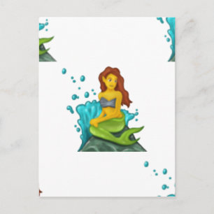emoji mermaid postcard